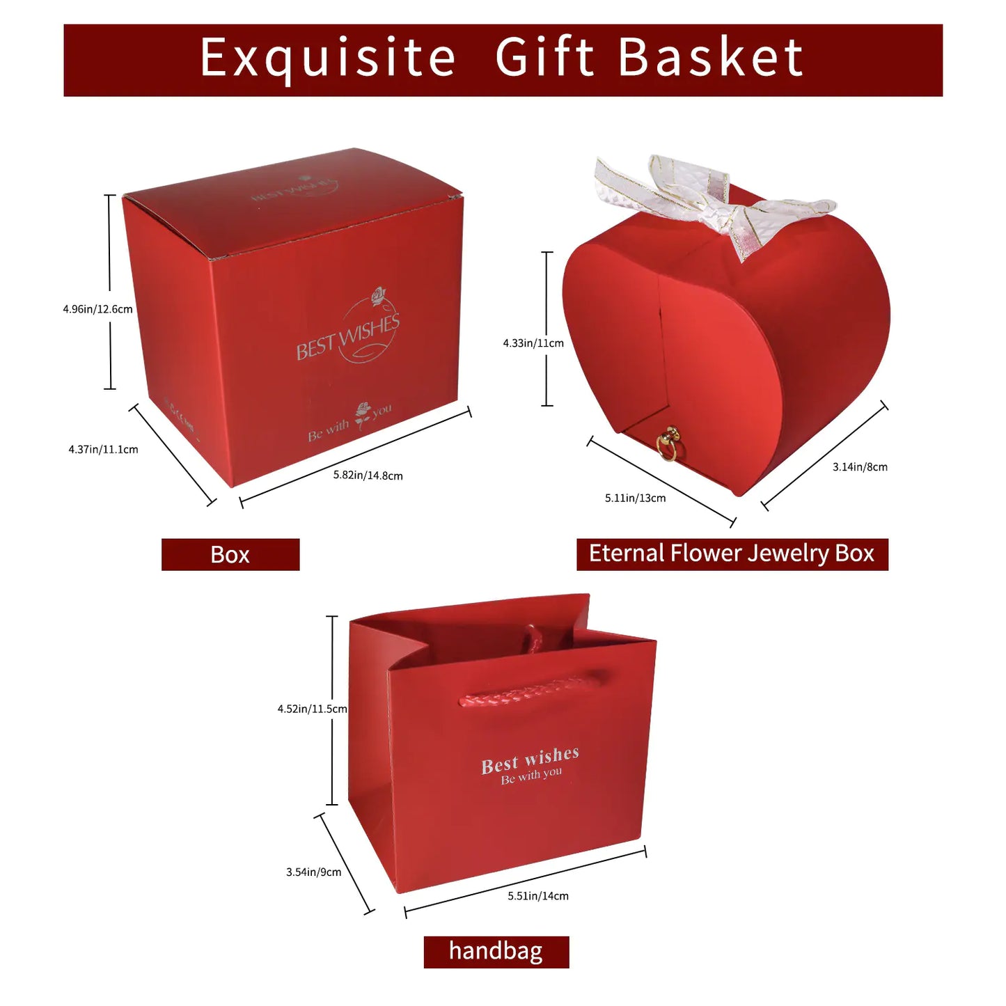Preserved Flower Jewelry Box with Necklace