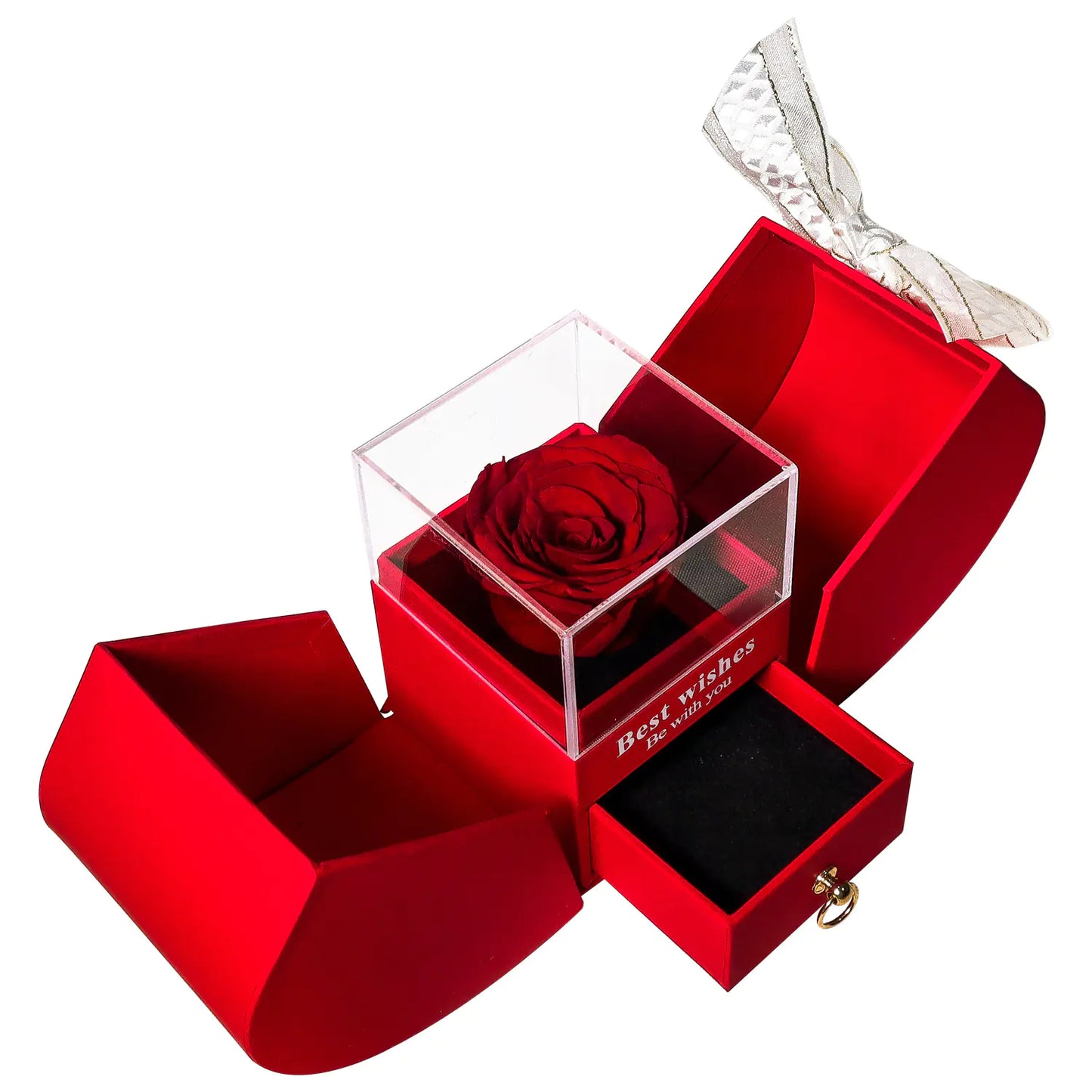 Preserved Flower Jewelry Box with Necklace