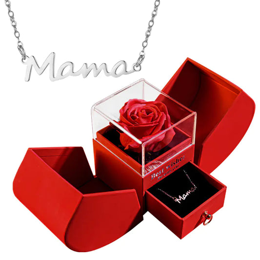 Preserved Flower Jewelry Box with Necklace